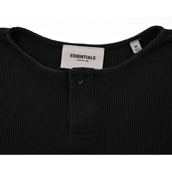 Fear of God Essentials Thermal Henley Men's M Waffle Knit Basic Shirt Pullover - Picture 6 of 9